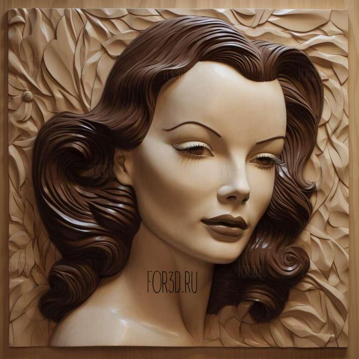 Gene Tierney 2 stl model for CNC